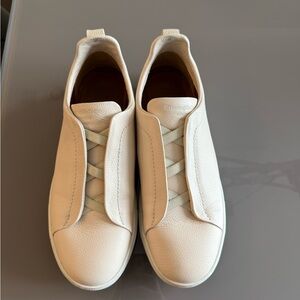 Zegna Triple Stitch Deerskin Leather Sneakers